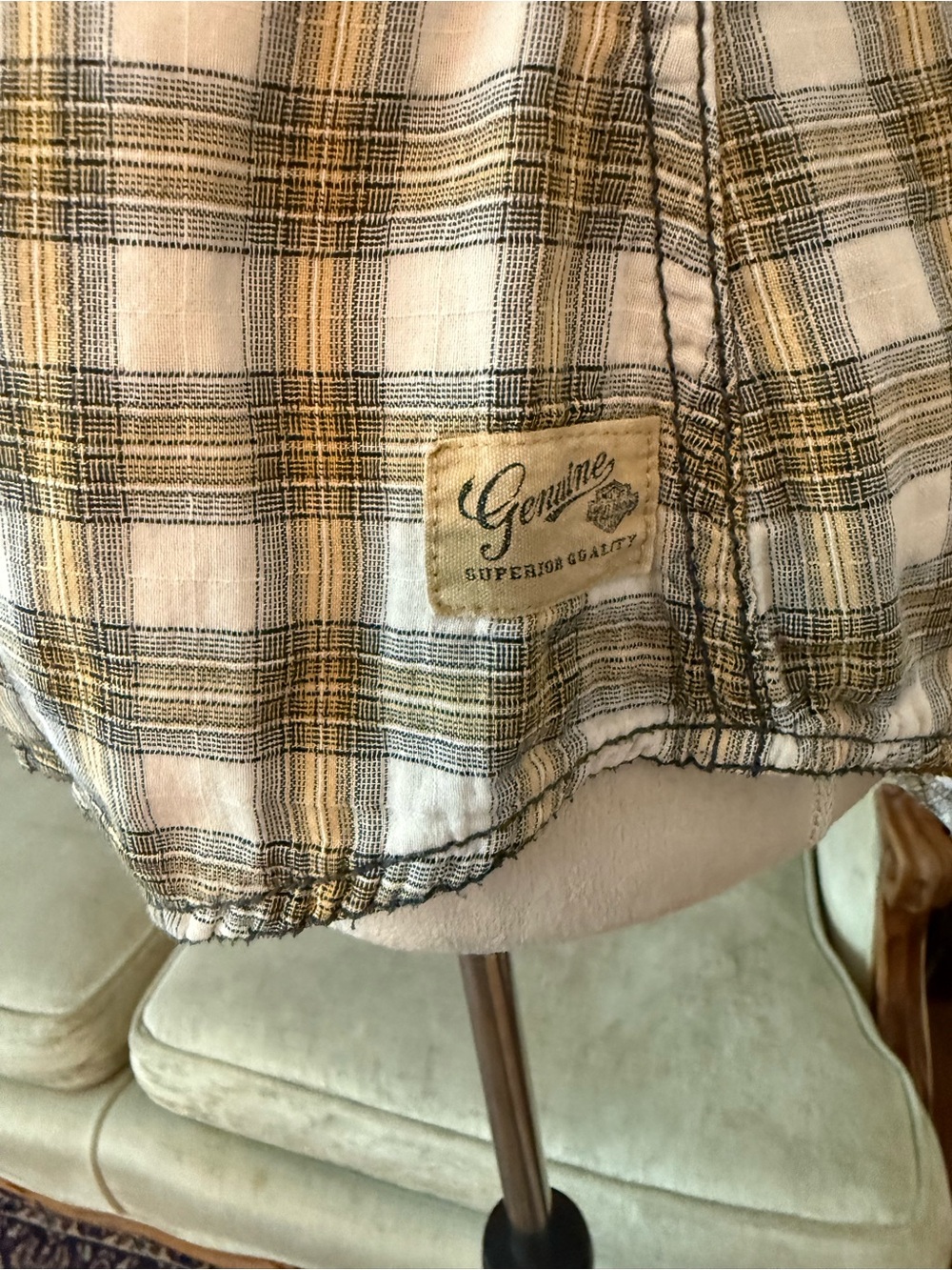 🏍️ Harley-Davidson Plaid Snap Button Women's Shirt Large Winged Back Logo Sz L - Picture 10 of 15